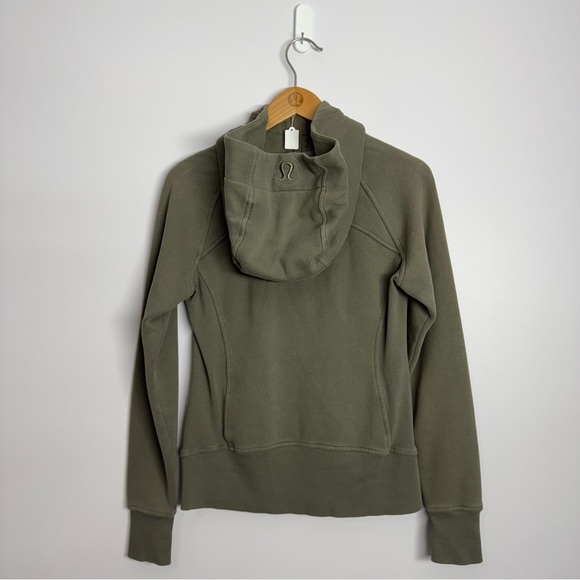 Lululemon Scuba Hoodie *Light Cotton Fleece Gray Sage Size 4 - Picture 4 of 7